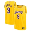 Splendido Bronny James Los Angeles Lakers 2024 NBA Draft Fast Break Player Jersey Icon Edition Gold per i Fan Veri