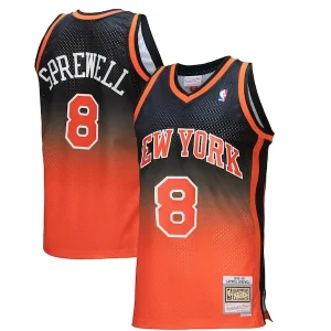 Carino Latrell Sprewell New York Knicks 1998/99 Hardwood Classics Fadeaway Swingman Player Jersey Orange/Black per i Fan Veri