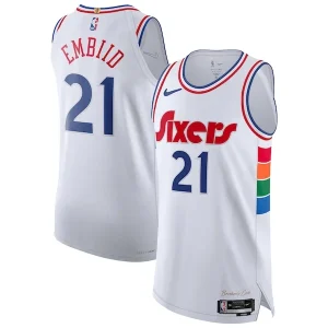 Attraente Fantastico Resistente Joel Embiid Philadelphia 76ers Nike 2024/25 Authentic Player Jersey City Edition White per i Fan Veri