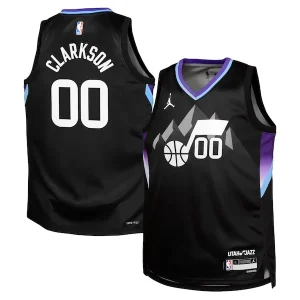 Trendy Versatile Accattivante Jordan Clarkson Utah Jazz Jordan Brand Youth Swingman Jersey Statement Edition Black per i Fan Veri
