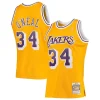 Fantastico Shaquille O'Neal Los Angeles Lakers 1996/97 Hardwood Classics Swingman Jersey Gold/Purple/Royal per i Fan Veri