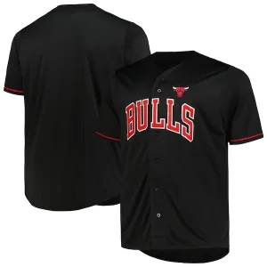 Trendy Stupendo Chicago Bulls Profile Big & Tall Pop Jersey Black per i Fan Veri