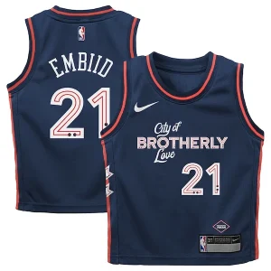 Raffinato Joel Embiid Philadelphia 76ers Nike Toddler Swingman Replica Jersey City Edition Navy per i Fan Veri