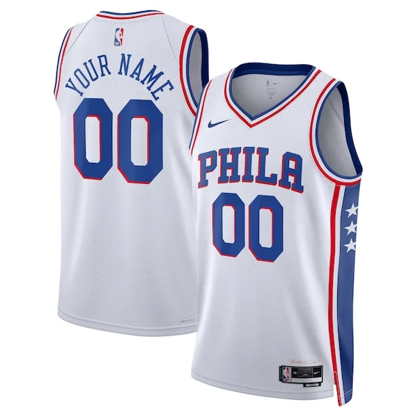 Moderno Accattivante Gorgeous Philadelphia 76ers Nike Unisex 2022/23 Swingman Custom Jersey White Association Edition per i Fan Veri