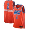 Splendido Fantastico Gorgeous Shai Gilgeous Alexander Oklahoma City Thunder Jordan Brand Unisex Swingman Jersey Statement Edition Orange per i Fan Veri
