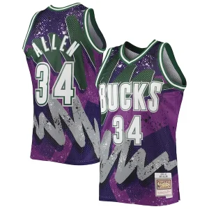 Versatile Moderno Ray Allen Milwaukee Bucks Hardwood Classics 2000/01 Hyper Hoops Swingman Jersey Purple per i Fan Veri