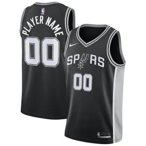 Delizioso Bellissimo San Antonio Spurs Nike Swingman Custom Jersey Black Icon Edition per i Fan Veri