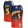 Moderno Gorgeous Baron Davis Golden State Warriors 2006/07 Hardwood Classics Fadeaway Swingman Player Jersey Navy/Orange per i Fan Veri