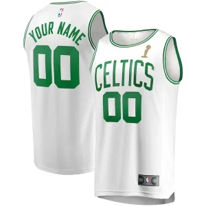 Trendy Classico Duraturo Boston Celtics 2024 NBA Finals Champions Custom Fast Break Jersey White Association Edition per i Fan Veri