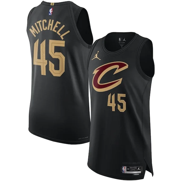 Fascinante Resistente Donovan Mitchell Cleveland Cavaliers Jordan Brand Authentic Player Jersey Statement Edition Black per i Fan Veri