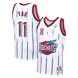 Accattivante Versatile Yao Ming Houston Rockets 2002 03 Hardwood Classics Swingman Jersey White per i Fan Veri