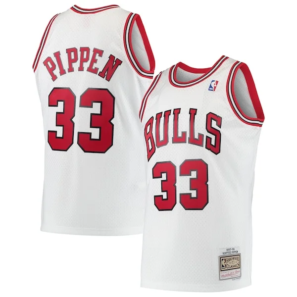 Duraturo Attraente Scottie Pippen Chicago Bulls Hardwood Classics Swingman Jersey White/Black per i Fan Veri