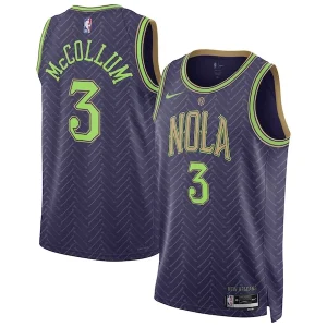 Comodo CJ McCollum New Orleans Pelicans Nike Unisex 2024/25 Swingman Player Jersey City Edition Purple per i Fan Veri
