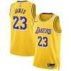 Fantastico LeBron James Los Angeles Lakers Nike Unisex Swingman Jersey Icon Edition Gold/White per i Fan Veri