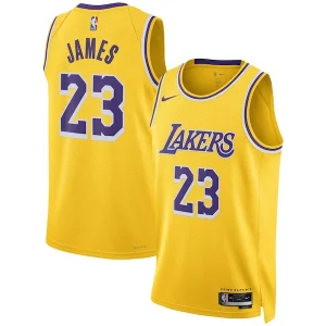Fantastico LeBron James Los Angeles Lakers Nike Unisex Swingman Jersey Icon Edition Gold/White per i Fan Veri