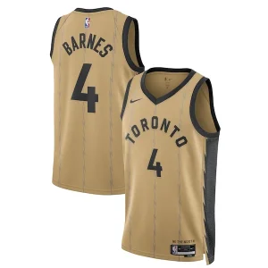 Bellissimo Cool Scottie Barnes Toronto Raptors Nike Unisex 2023/24 Swingman Jersey Gold City Edition per i Fan Veri