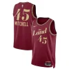 Bellissimo Donovan Mitchell Cleveland Cavaliers Nike Unisex 2023/24 Swingman Jersey Wine City Edition per i Fan Veri