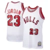 Cool Michael Jordan Chicago Bulls 1984/85 Hardwood Classics Rookie Authentic Jersey White/Red per i Fan Veri