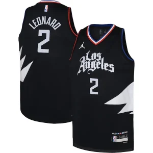 Eccezionale Lussuoso Carino Kawhi Leonard LA Clippers Jordan Brand Youth Swingman Jersey Statement Edition Black per i Fan Veri