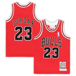 Sofisticato Michael Jordan Chicago Bulls Toddler 1997/98 Hardwood Classics Authentic Jersey Red/Black/White per i Fan Veri