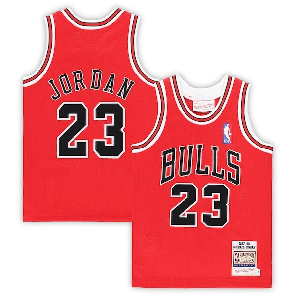 Sofisticato Michael Jordan Chicago Bulls Toddler 1997/98 Hardwood Classics Authentic Jersey Red/Black/White per i Fan Veri