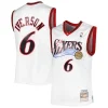 Fantastico Allen Iverson Philadelphia 76ers 2001/02 Hardwood Classics Swingman Jersey White/Red per i Fan Veri