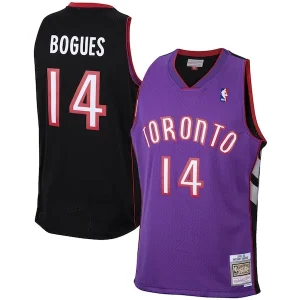 Trendy Classico Muggsy Bogues Toronto Raptors 2001/02 Hardwood Classics Swingman Jersey Purple per i Fan Veri