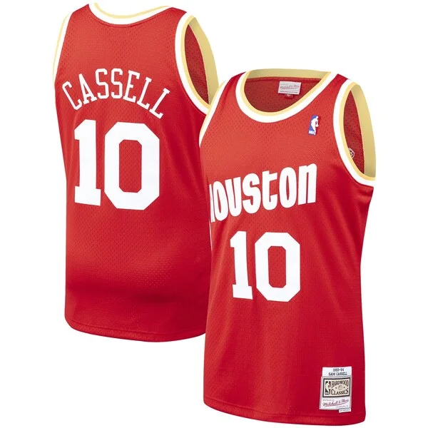 Trendy Sofisticato Accattivante Sam Cassell Houston Rockets 1993/94 Hardwood Classics Swingman Jersey Red per i Fan Veri