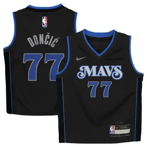 Moderno Luka Dončić Dallas Mavericks Nike Toddler 2023/24 Swingman Replica Jersey City Edition Black per i Fan Veri