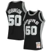 Raffinato Ottimo David Robinson San Antonio Spurs 1998/99 Hardwood Classics NBA 75th Anniversary Diamond Swingman Jersey Black per i Fan Veri