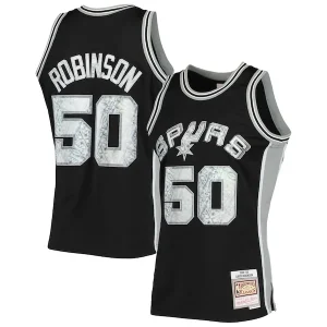 Raffinato Ottimo David Robinson San Antonio Spurs 1998/99 Hardwood Classics NBA 75th Anniversary Diamond Swingman Jersey Black per i Fan Veri