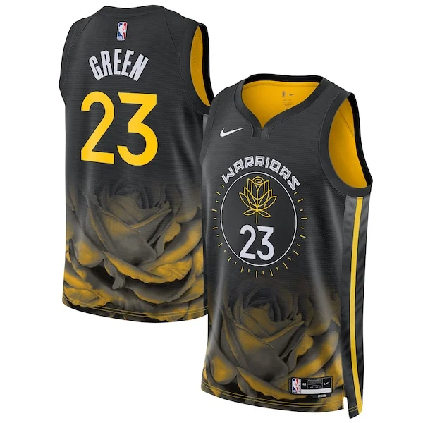 Accattivante Draymond Green Golden State Warriors Nike Unisex 2022/23 Swingman Jersey City Edition Black per i Fan Veri