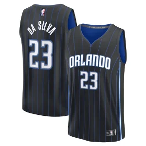 Moderno Tristan da Silva Orlando Magic Youth 2024 NBA Draft Fast Break Player Jersey Icon Edition Black per i Fan Veri