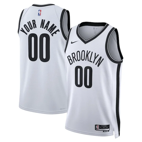 Elegante Magnifico Brooklyn Nets Nike Unisex Swingman Custom Jersey White Association Edition per i Fan Veri