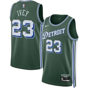 Classico Jaden Ivey Detroit Pistons Nike 2022/23 Swingman Jersey City Edition Green per i Fan Veri