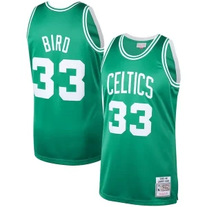 Fantastico Bellissimo Ottimo Larry Bird Boston Celtics 1985/86 Hardwood Classics Authentic Jersey Kelly Green per i Fan Veri