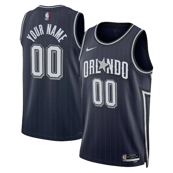 Fascinante Orlando Magic Nike Unisex 2023/24 Custom Swingman Jersey Navy City Edition per i Fan Veri