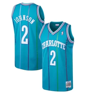 Cool Duraturo Accattivante Larry Johnson Charlotte Hornets 1992/93 Hardwood Classics Swingman Jersey Teal per i Fan Veri