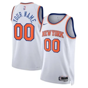 Duraturo Delizioso Classico New York Knicks Nike Unisex Swingman Custom Jersey White Association Edition/Blue per i Fan Veri