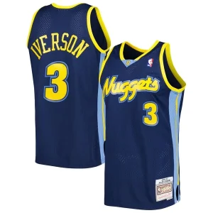 Classico Fascinante Delizioso Allen Iverson Denver Nuggets Hardwood Classics Swingman Jersey Navy per i Fan Veri