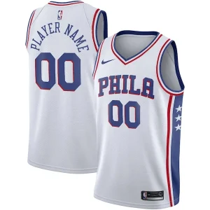 Robusto Magnifico Philadelphia 76ers Nike 2020/21 Swingman Custom Jersey Association Edition White per i Fan Veri