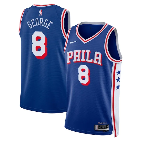Eccezionale Bellissimo Duraturo Paul George Philadelphia 76ers Nike Unisex 2024 Offseason Addition Nike Swingman Jersey Royal per i Fan Veri