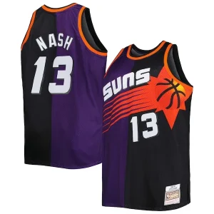 Prestigioso Comodo Meraviglioso Steve Nash Phoenix Suns Big & Tall Hardwood Classics 1996/97 Split Swingman Jersey Purple/Black per i Fan Veri