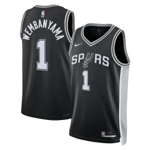 Lussuoso Classico Victor Wembanyama San Antonio Spurs Nike Unisex 2023 NBA Draft First Round Pick Swingman Jersey Icon Edition Black per i Fan Veri
