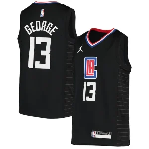 Carino Comodo Prestigioso Paul George LA Clippers Jordan Brand Youth 2020/21 Swingman Player Jersey Black Statement Edition per i Fan Veri