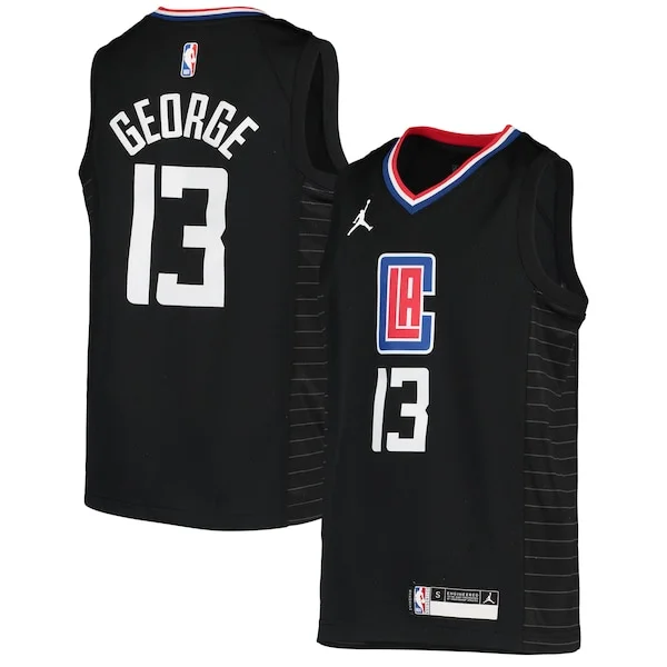 Carino Comodo Prestigioso Paul George LA Clippers Jordan Brand Youth 2020/21 Swingman Player Jersey Black Statement Edition per i Fan Veri