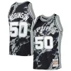 Prestigioso Duraturo David Robinson San Antonio Spurs 1998/99 Hardwood Classics Marble Swingman Jersey Black per i Fan Veri