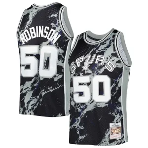 Prestigioso Duraturo David Robinson San Antonio Spurs 1998/99 Hardwood Classics Marble Swingman Jersey Black per i Fan Veri