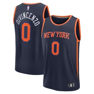 Pratico Duraturo Cool Donte DiVincenzo New York Knicks Fast Break Replica Player Jersey Statement Edition Navy per i Fan Veri