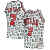 Stupendo Incantevole Toni Kukoc Chicago Bulls 1997/98 Hardwood Classics Doodle Swingman Jersey White per i Fan Veri